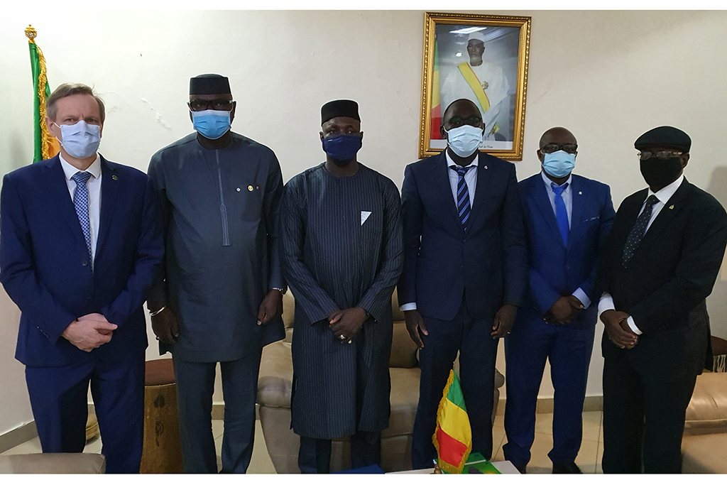Strategic visit of the INTERPOL-ECOWAS delegation to the Minister of Security of Mali, Bamako, Mali, 18 February 2021.